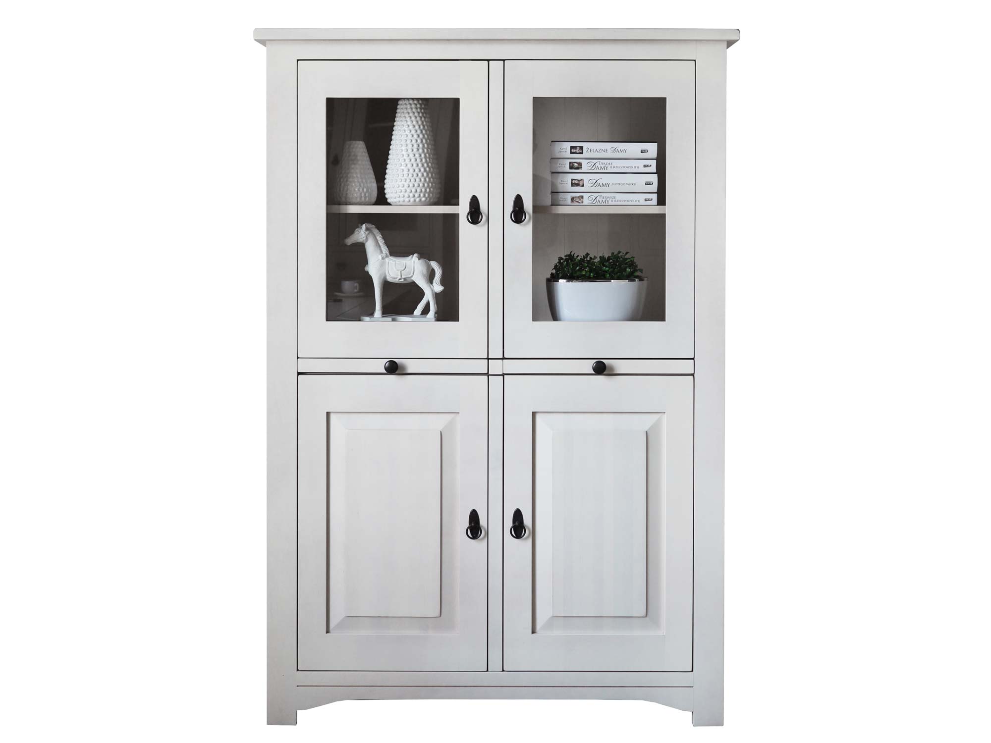 Witryna Brzozowa biała do Salonu białe tło FELIX