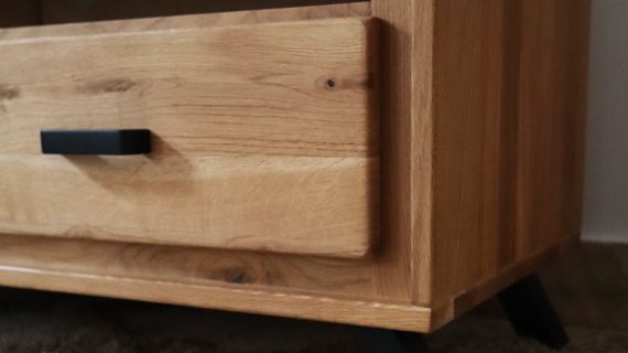 Miniaturka 2 - Duża Dębowa Szafka pod Telewizor detale ALAMOS LOFT