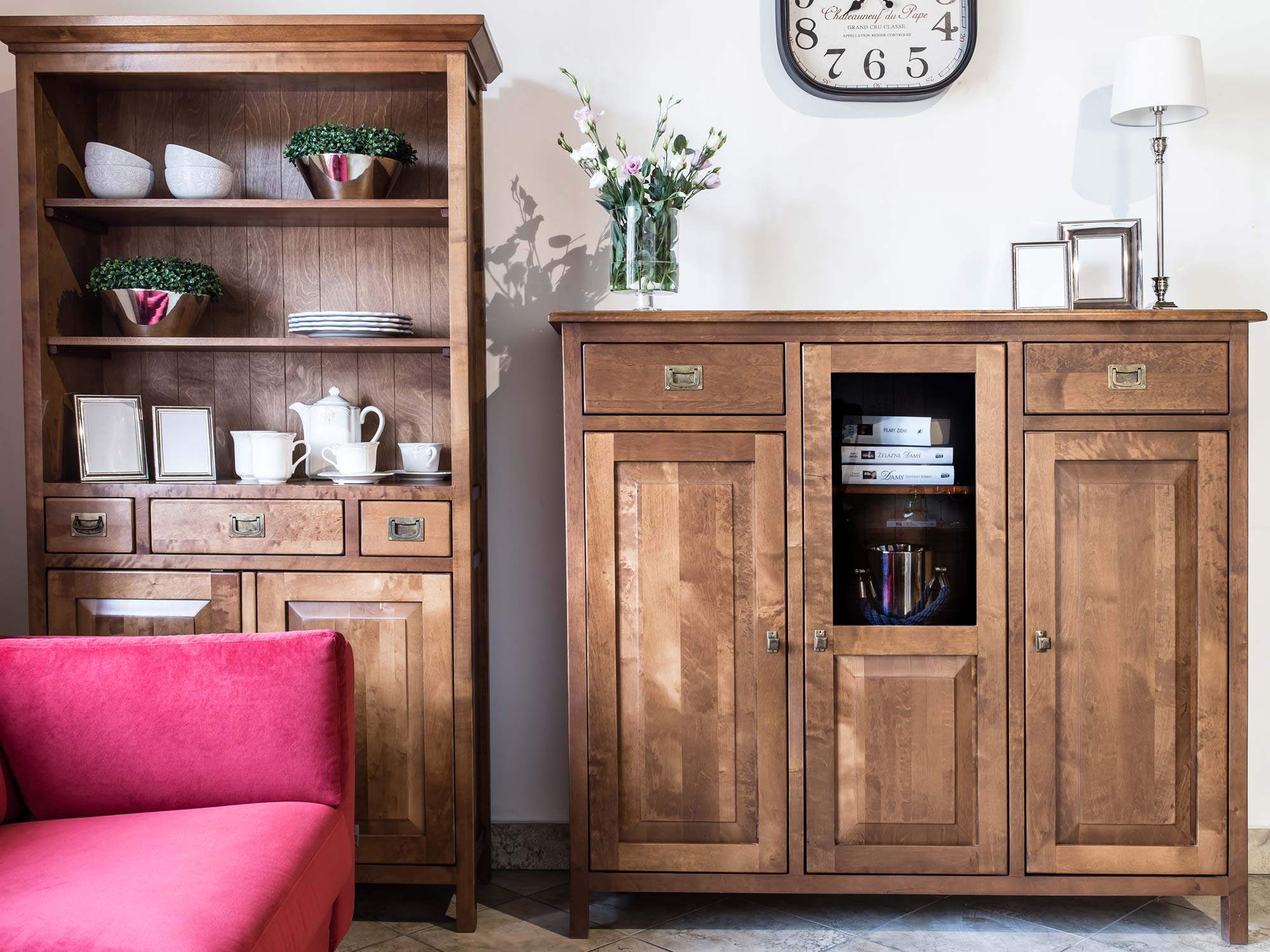 Meble drewniane do salonu aranżacja MENDOZ