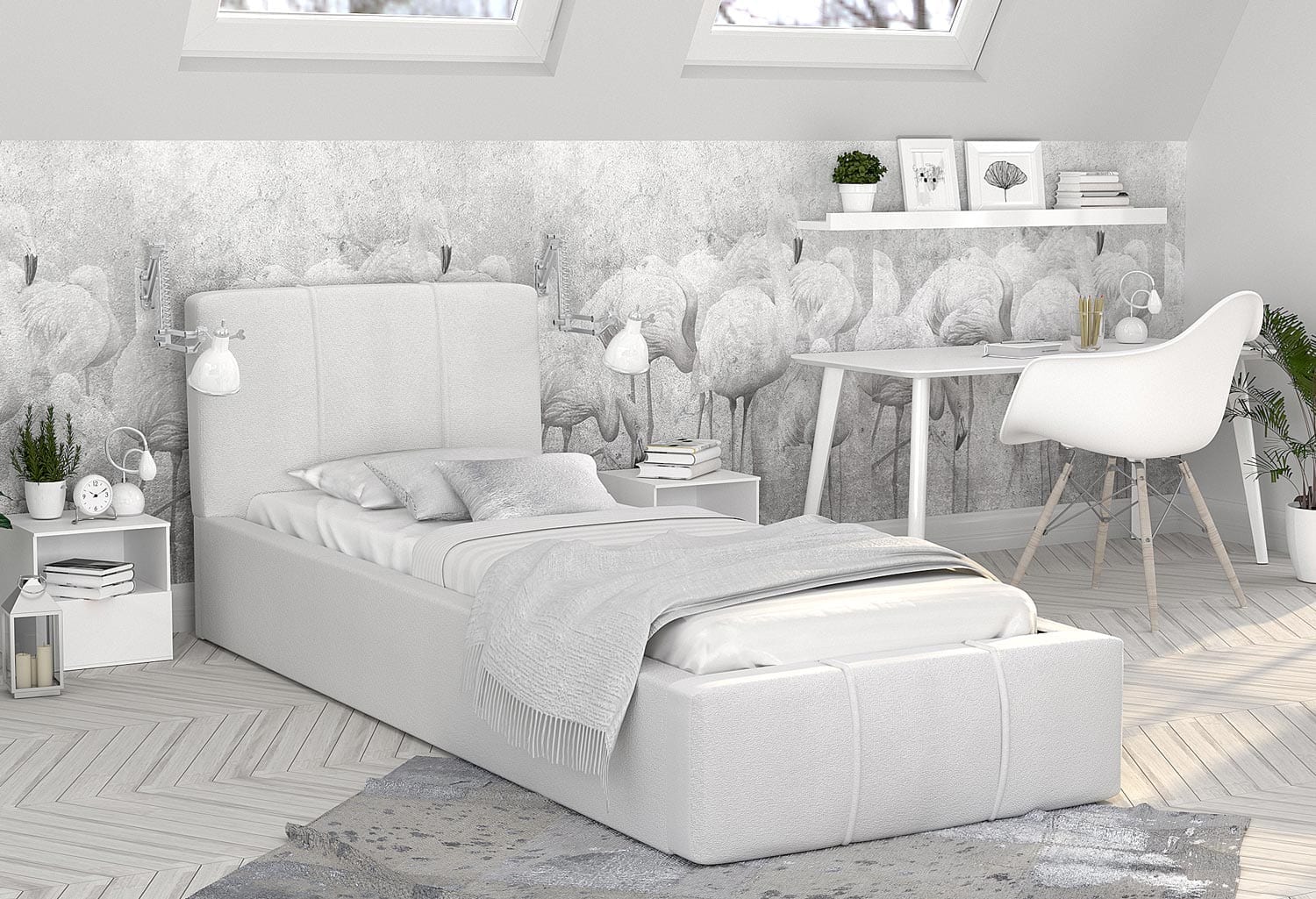 Łóżka tapicerowane pojedyncze do pokoju Łóżka tapicerowane pojedyncze do pokoju