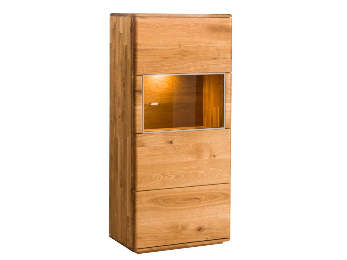 Niedrige Vitrine rechts Eiche massiv Maseri