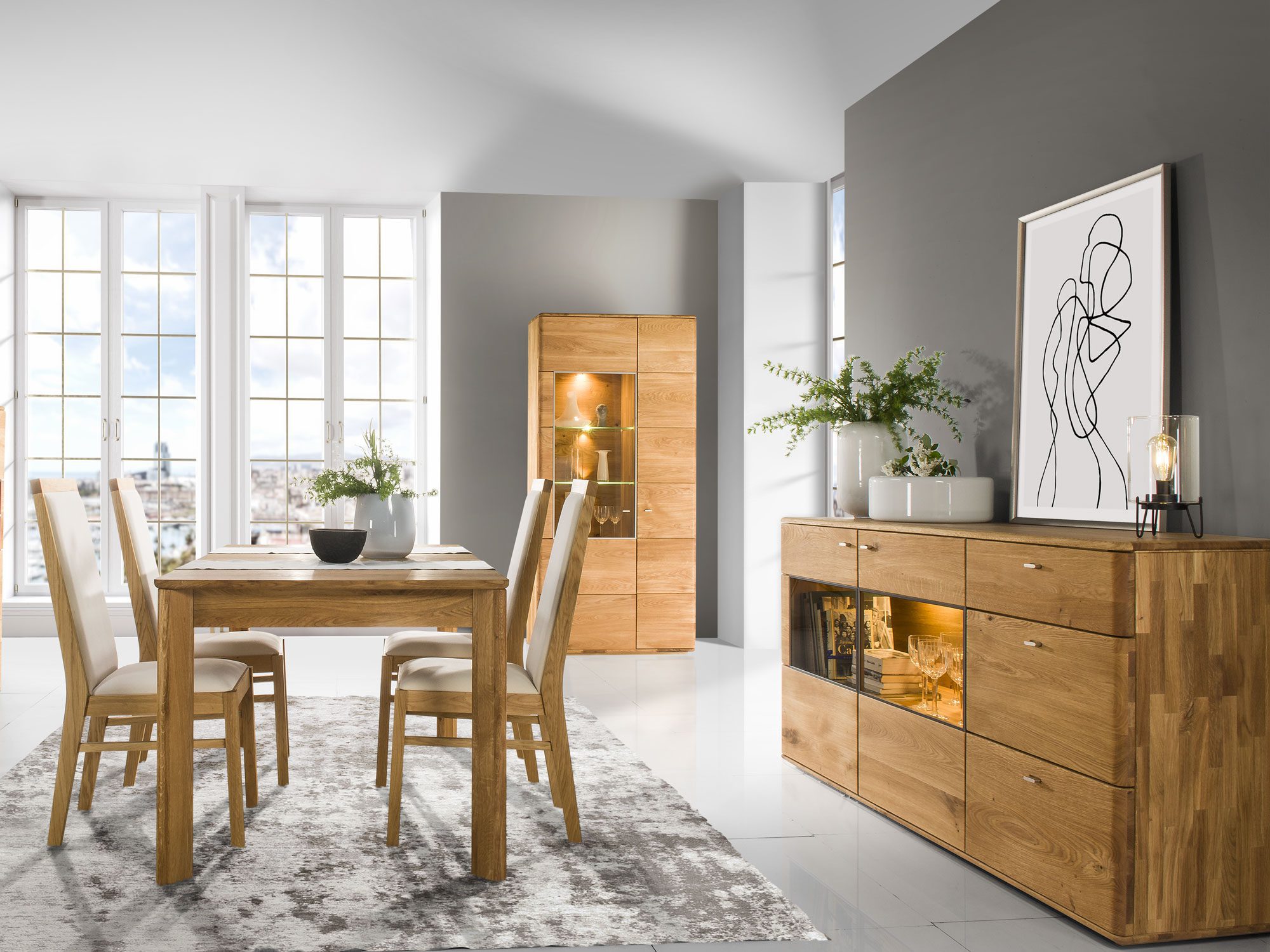 Meble drewniane aranżacja MASERI