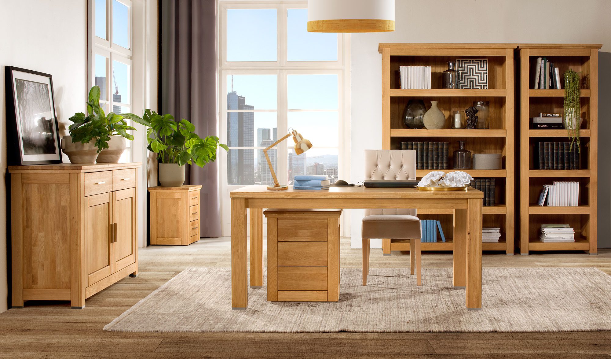 Regał Wysoki Słupek na Książki Dębowy Isumi aranżacja Regał Wysoki Słupek na Książki Dębowy Isumi aranżacja