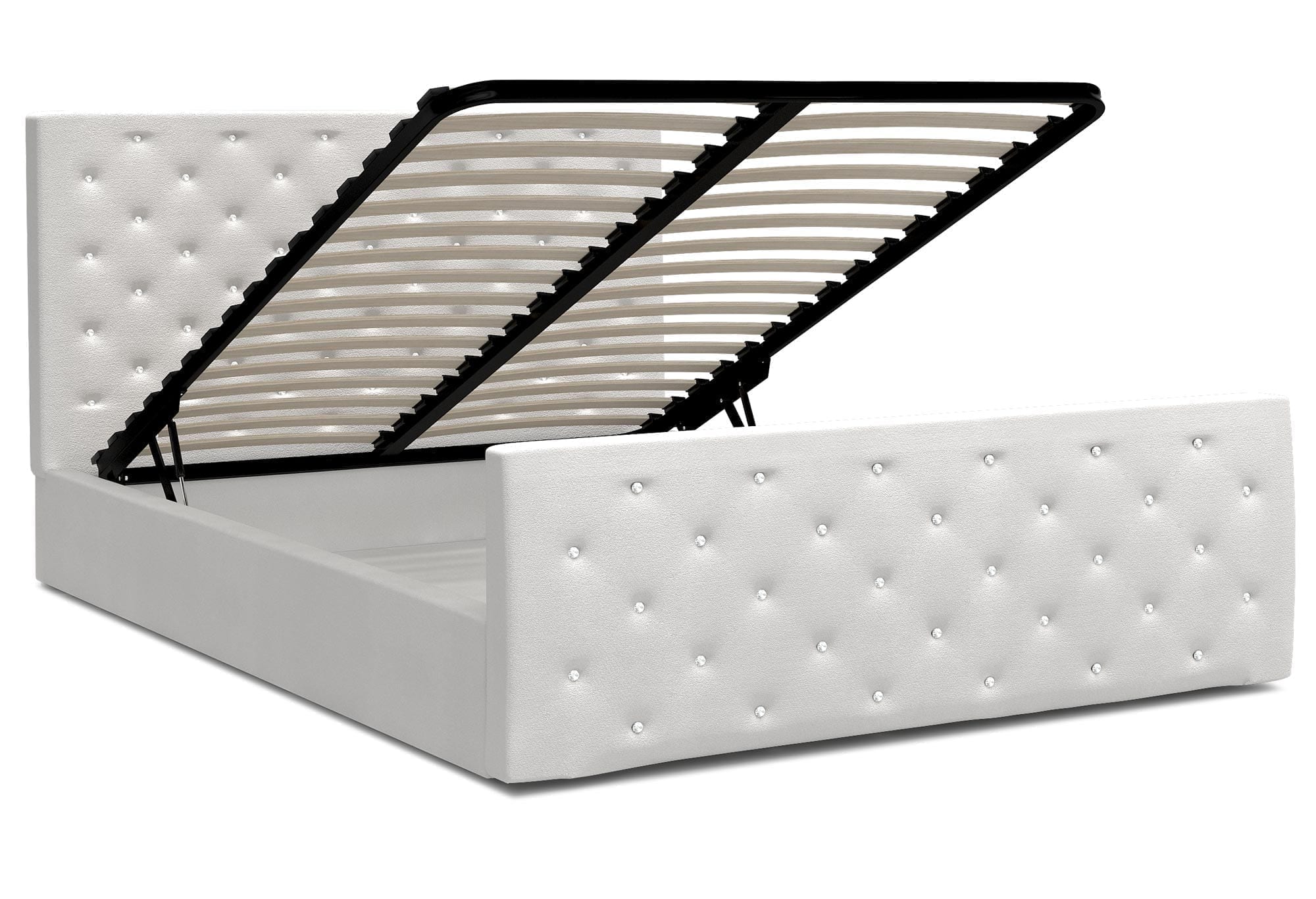 Eleganckie łóżko w srebrnym kolorze