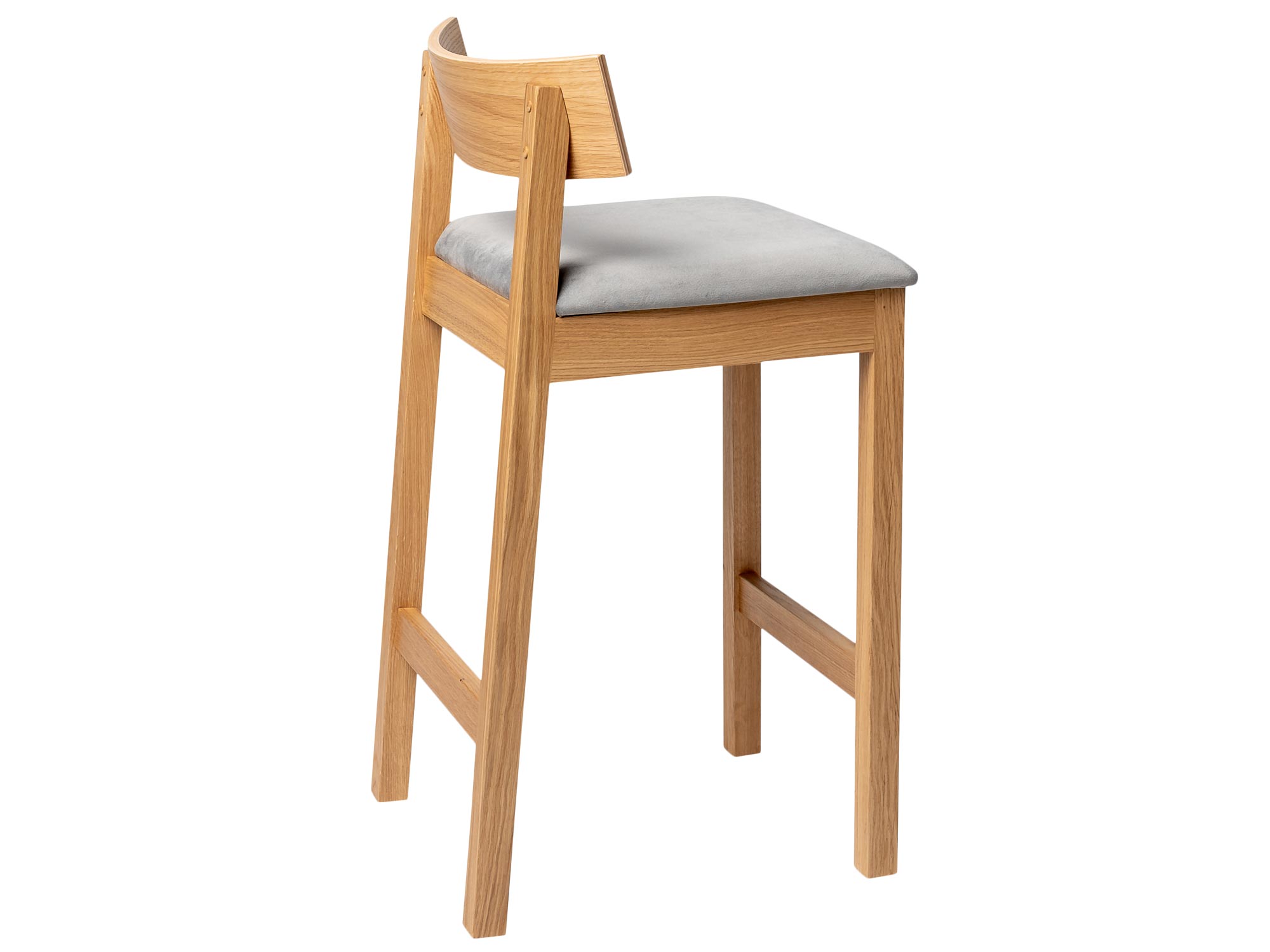 Dębowy stołek barowy tapicerowany profil Albert