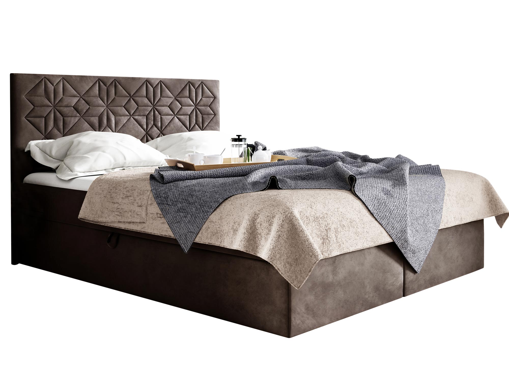 Łóżko kontynentalne LUA1 białe tło Łóżko kontynentalne LUA1 białe tło