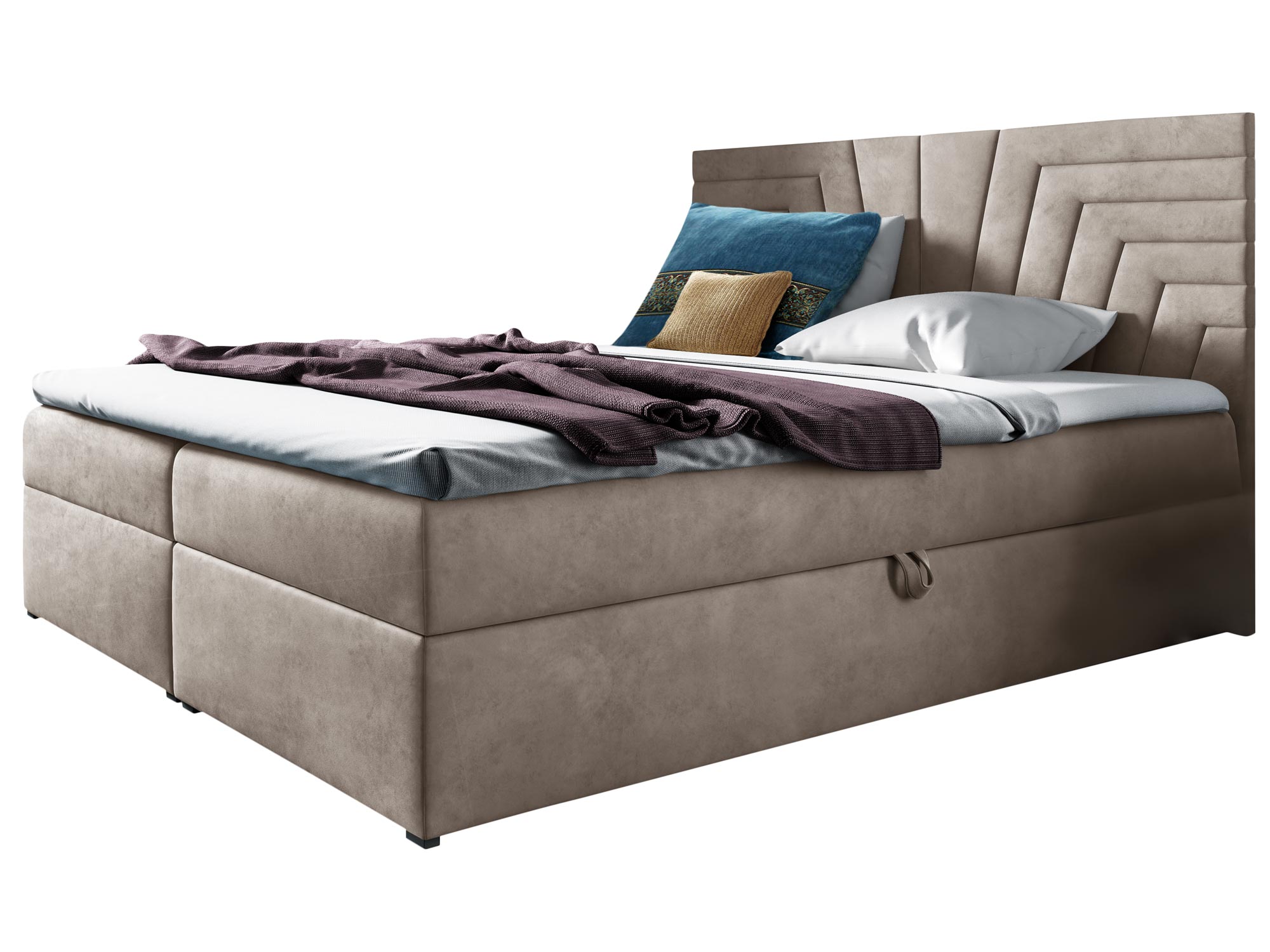 Kontynentalne Łóżko LUA 4 beż białe tło Kontynentalne Łóżko LUA 4 beż białe tło