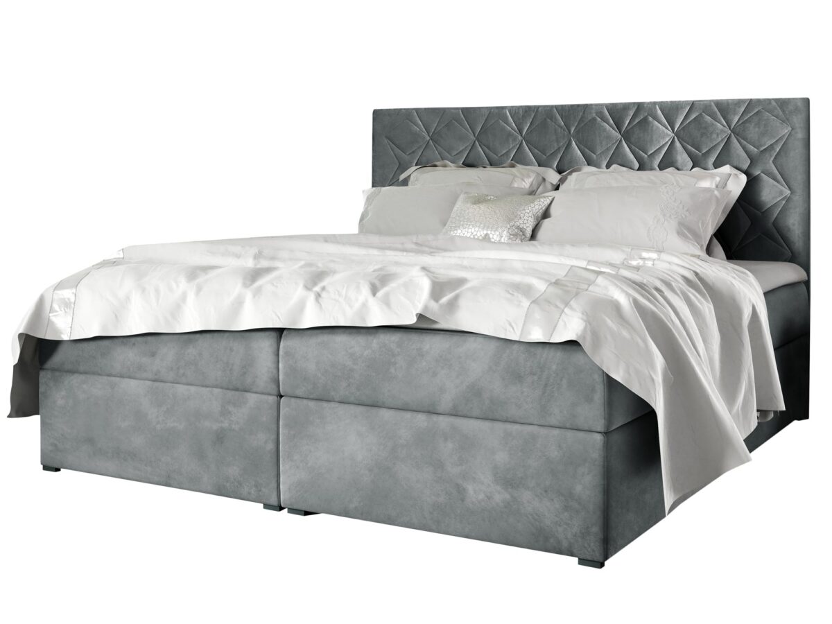 Stilvolles Doppel-Boxspringbett mit Bettkasten LUA 7