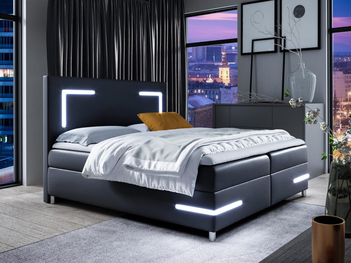 Moderní ložnice s LED postelí