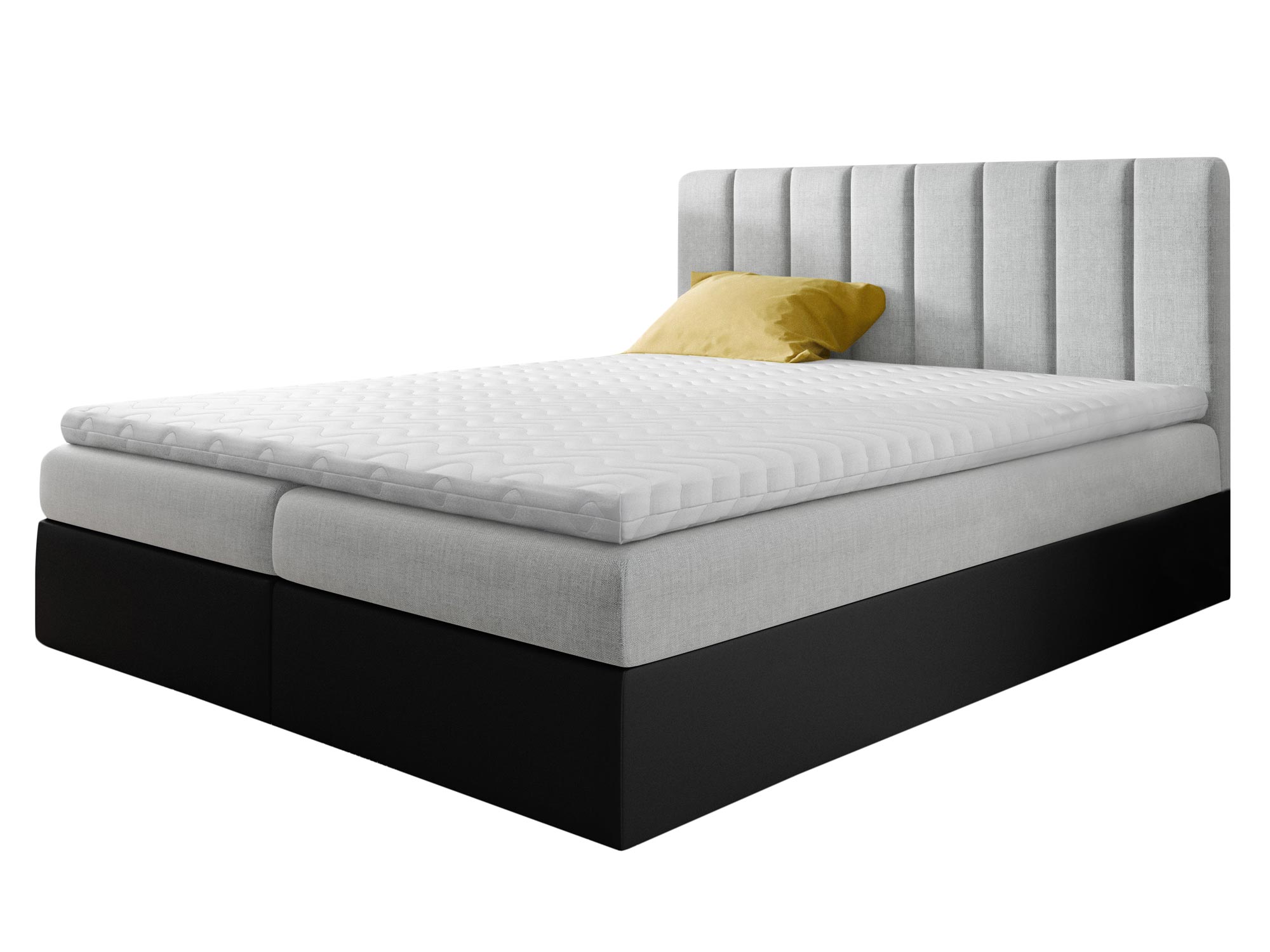 Łóżko kontynentalne szaro-czarne CHESTER Łóżko kontynentalne szaro-czarne CHESTER