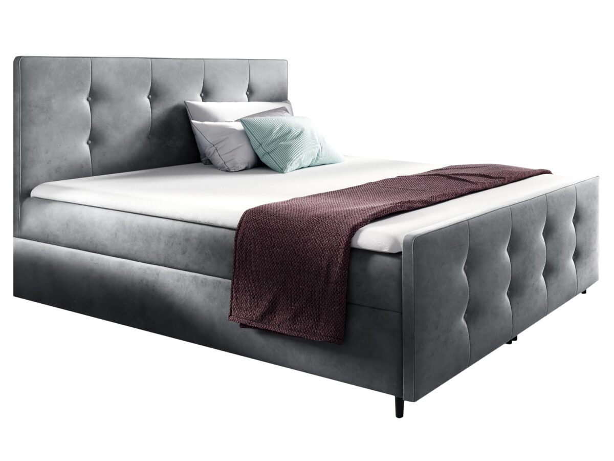 Modernes Boxspringbett mit gestepptem Kopfteil YONI