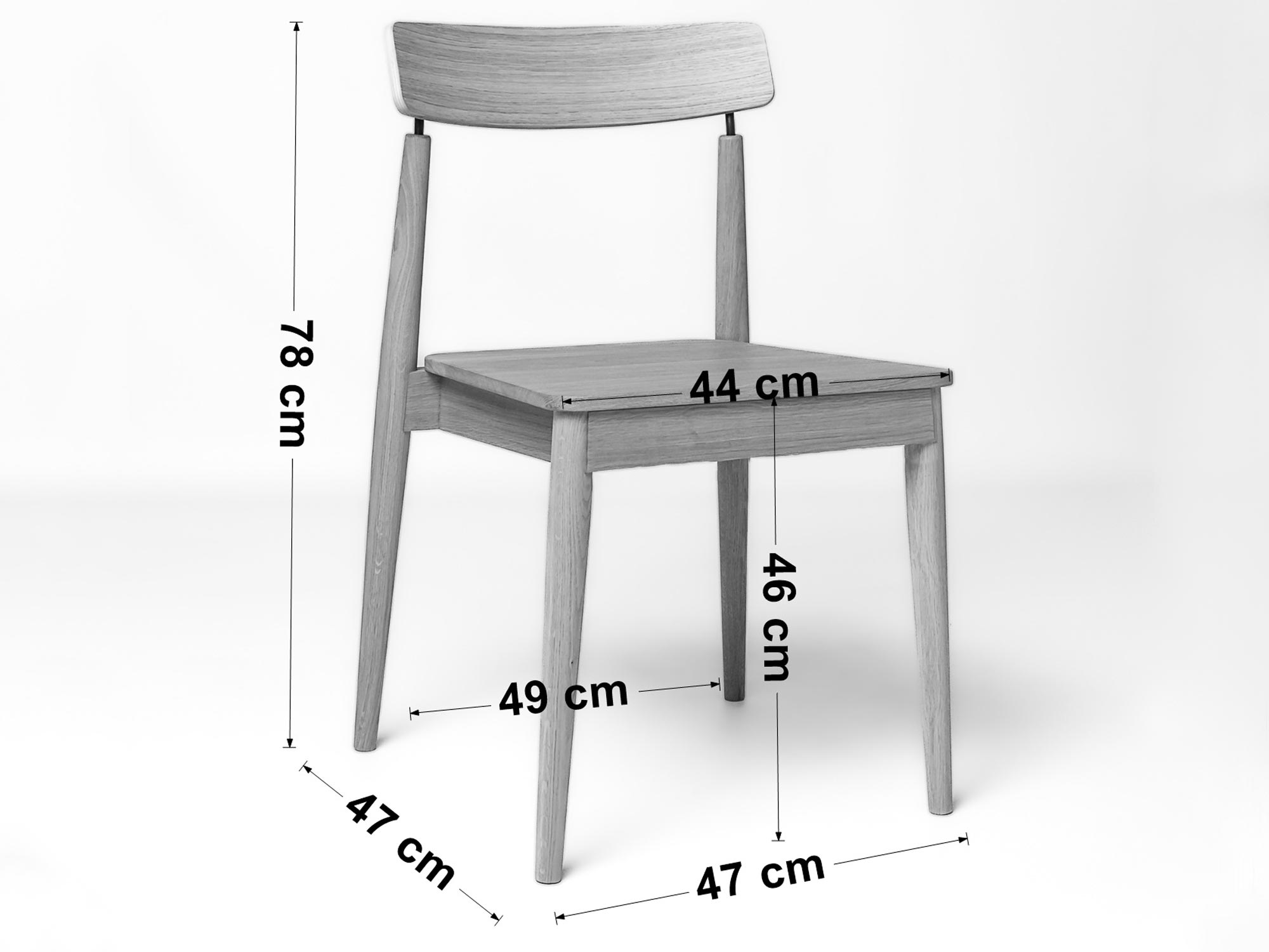 Krzesło dębowe Igor wymiary