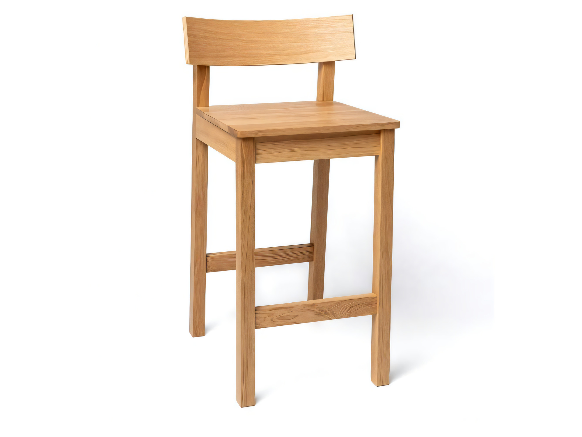 Barhocker Bellamy aus Eiche massiv, Eiche natur, Frontansicht