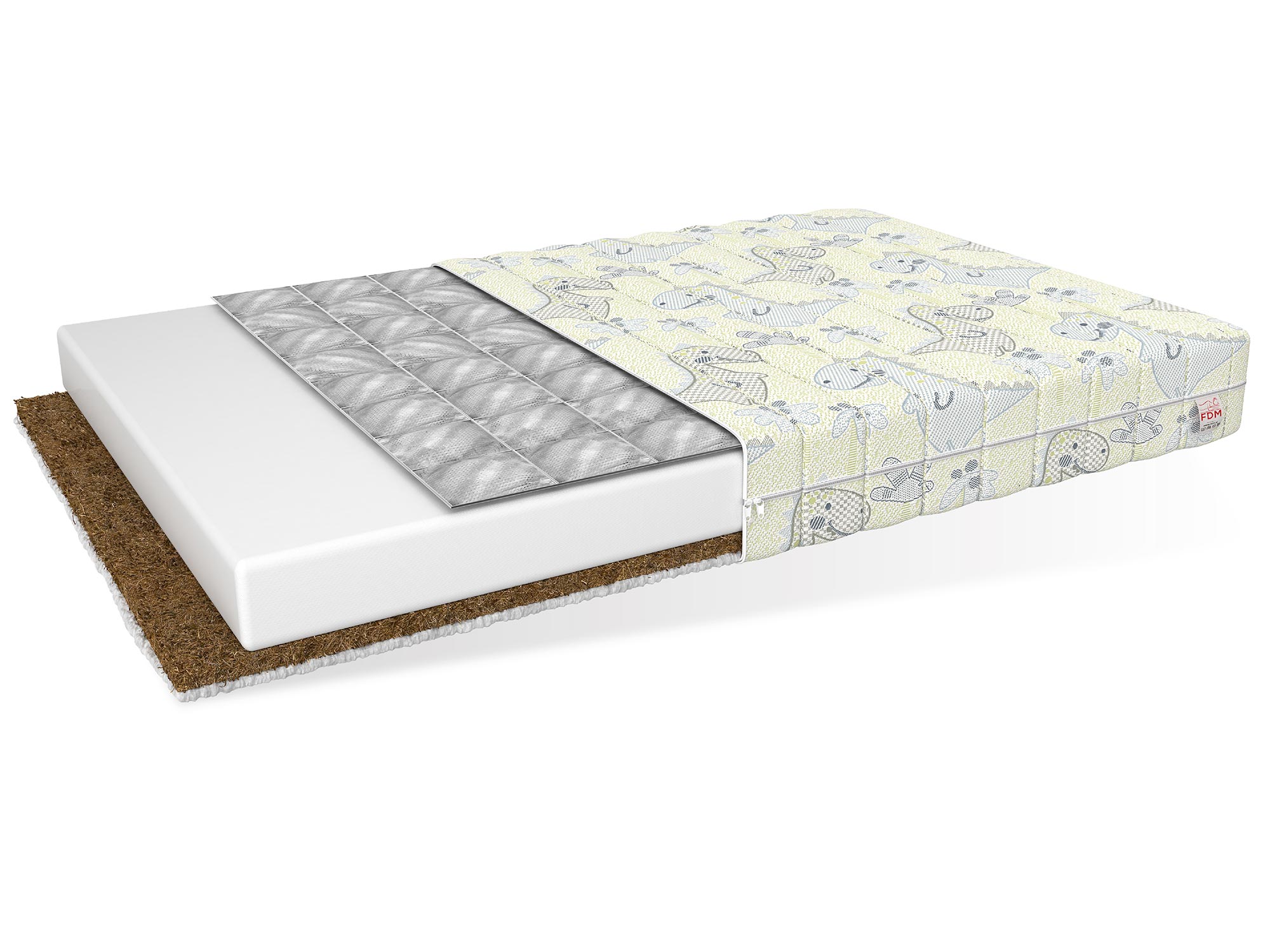 Materac z gryką i kokosem pokrowiec dino ILIA Materac z gryką i kokosem pokrowiec dino ILIA