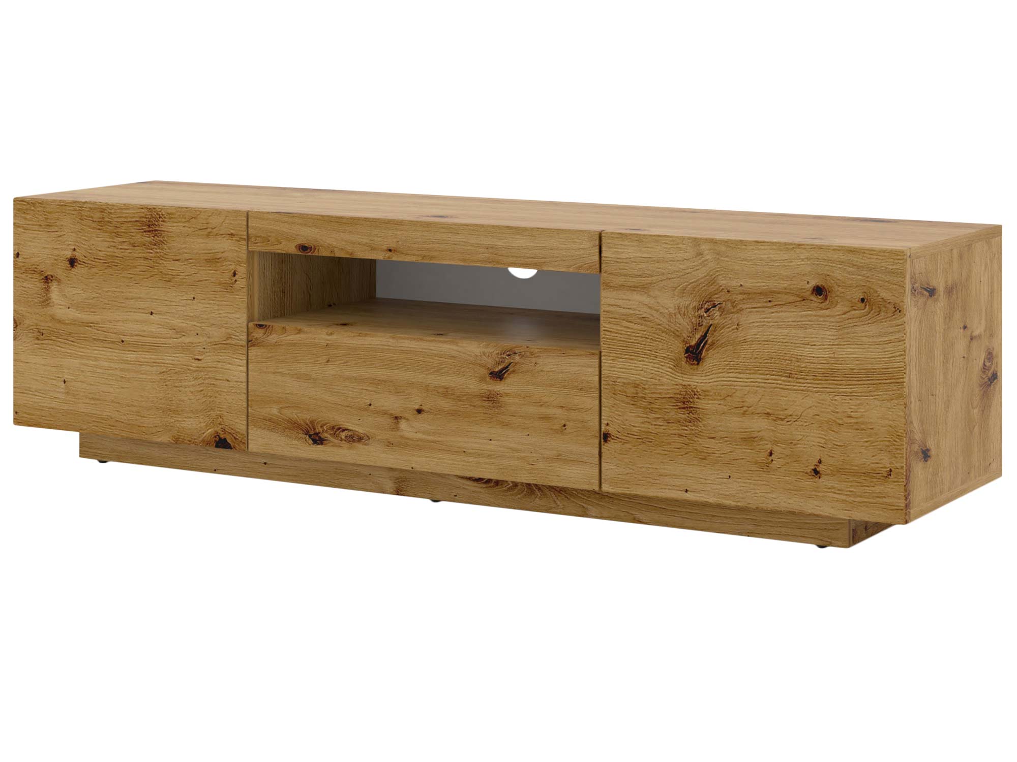 Dębowa szafka RTV z szufladami