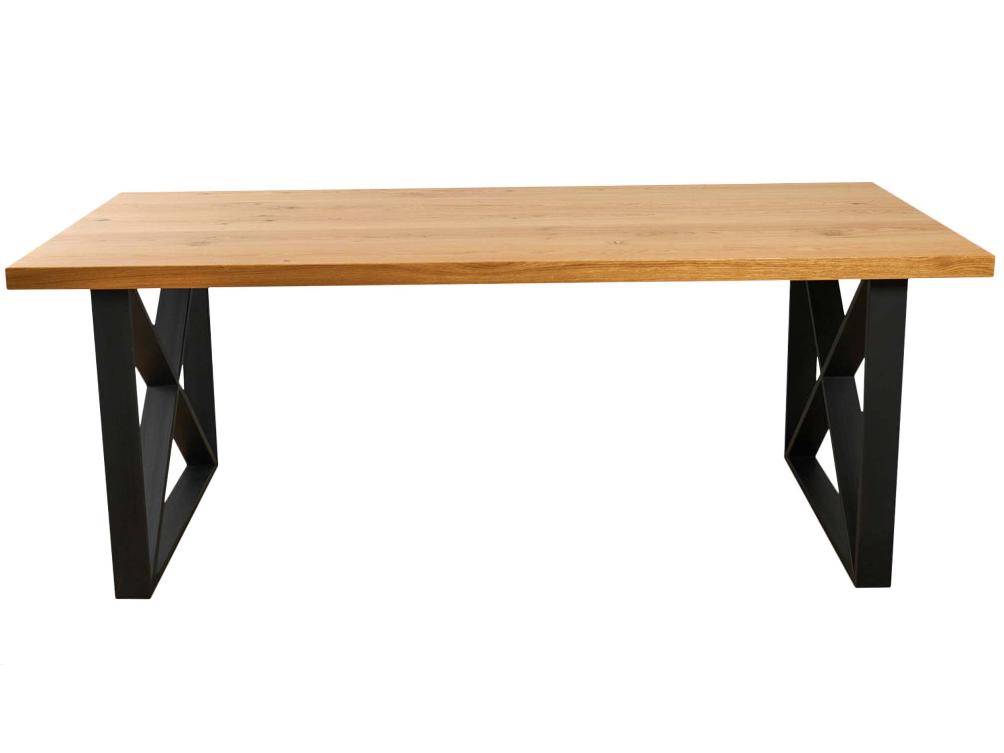 Industrialny stół dębowy z metalowymi nogami GABARIS