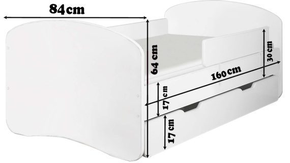 Miniaturka 8 - Łóżko dziecięce z barierką wymiary 160 DERVIS