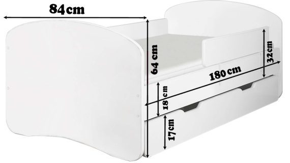Miniaturka 6 - Łóżko dziecięce z barierką wymiary 180 DERVIS