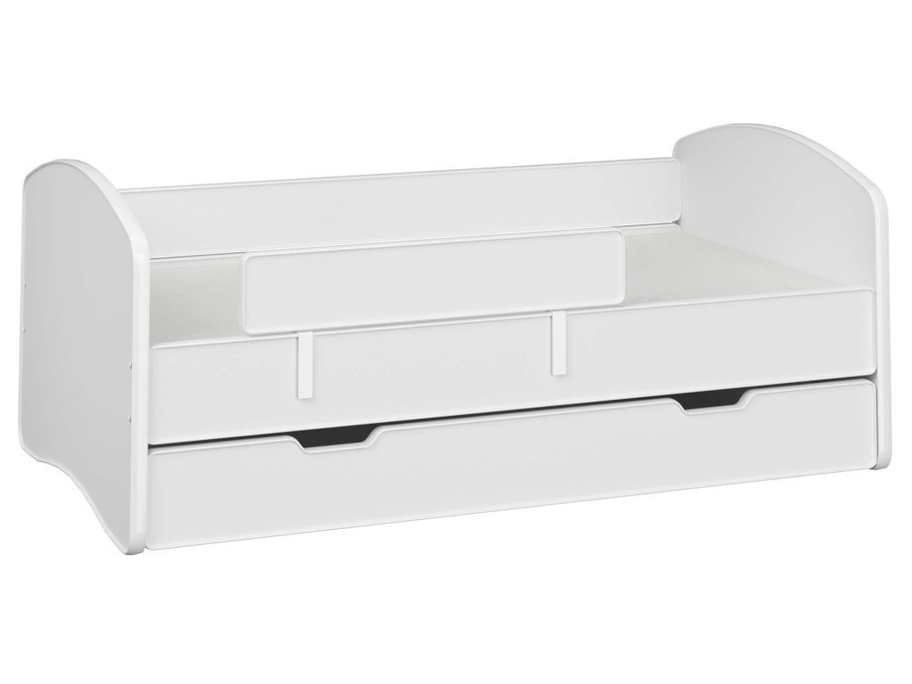 Łóżko dziecięce z barierką i materacem DERVIS