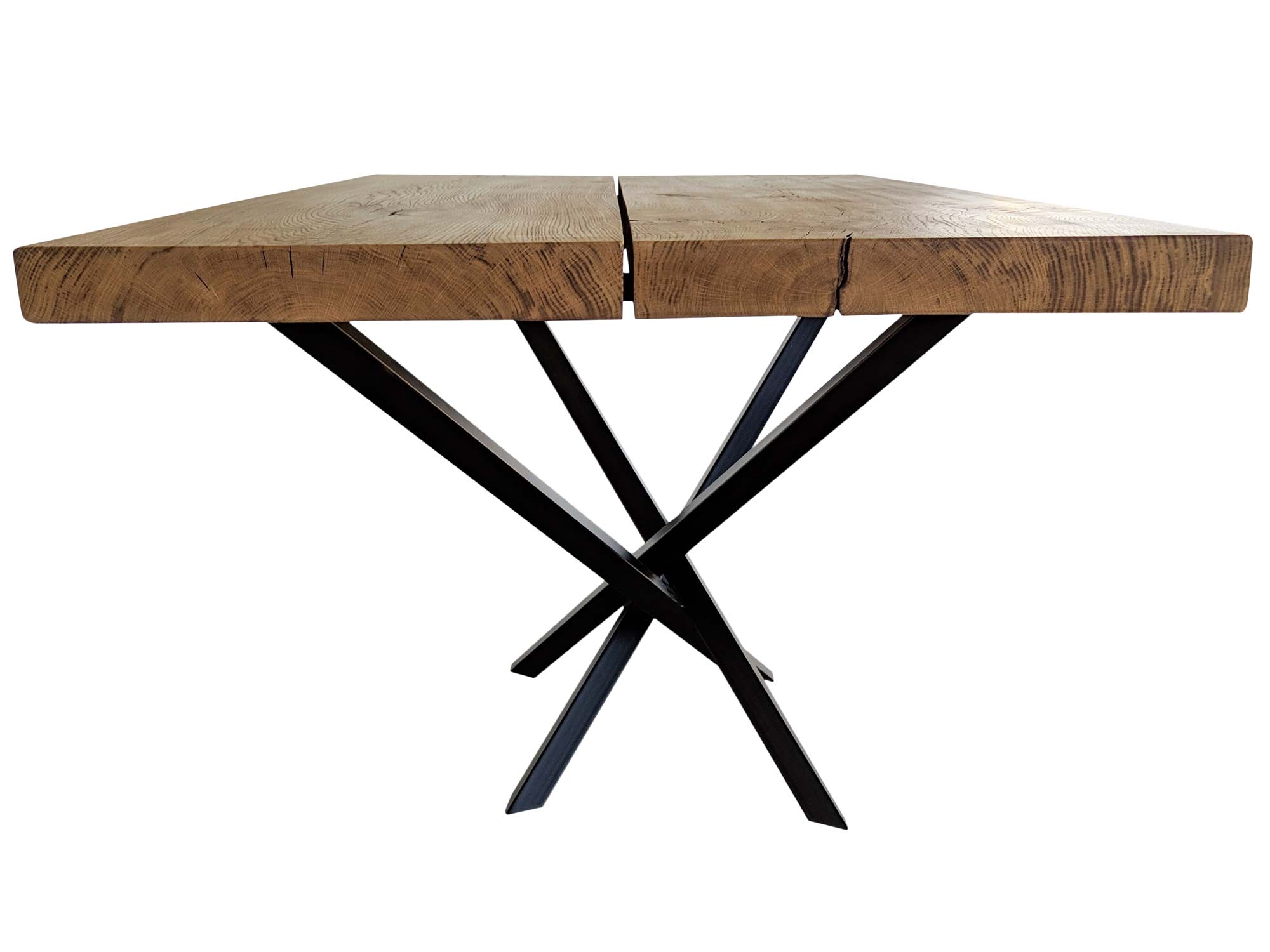 Dwudeskowiec Stół Drewniany Metalowe Nogi Pająk BIVO bok