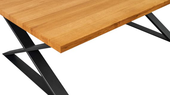 Miniaturka 3 - Stolik kawowy z drewna na metalowych nogach FLAVIOS X