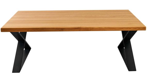 Miniaturka 1 - Stolik kawowy z drewna na metalowych nogach FLAVIOS X