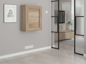 Miniaturka 7 - Kompaktowe biurko rozkładane sonoma złożone SARI