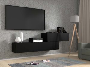 Miniatura 6 - Industriální TV skříňka černá aranžmá 160+100 AMIRA