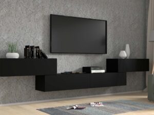 Miniaturka 5 - Szafka RTV czarny mat wisząca aranżacja 4x100 AMIRA