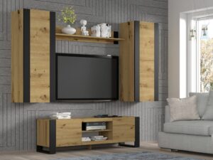 Miniaturka 6 - Meble do salonu dąb artisan aranżacja TAKOZ