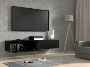 Miniatura 2 - Černá TV skříňka 180 otevřená aranžmá AMIRA