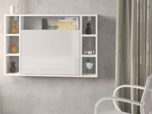 Miniatura 10 - Psací stůl závěsné rozkládací bílý lesk aranžmá WAN