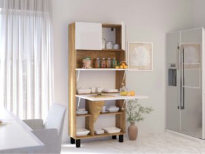 Miniatura 15 - Moderní psací stůl rozkládací regál bílý burgundzki otevřené aranžmá2 CHAN
