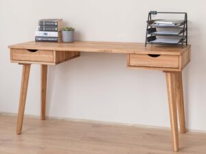 Miniatura 2 - Dřevěná toaletní stolek psací stůl se zásuvkami aranžmá JENS