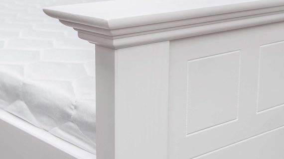 Miniaturka 3 - Białe drewniane łóżko dwuosobowe wezgłowie INGRID