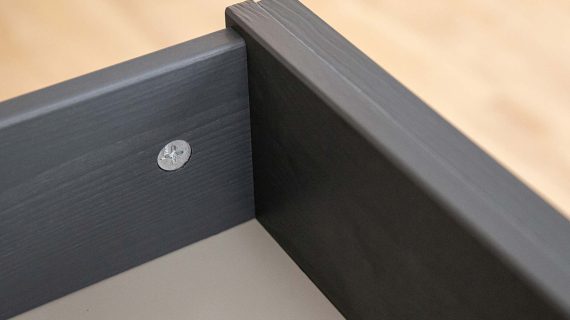 Miniaturka 13 - Duża biała szafka RTV vintage grafit szuflada INGRID