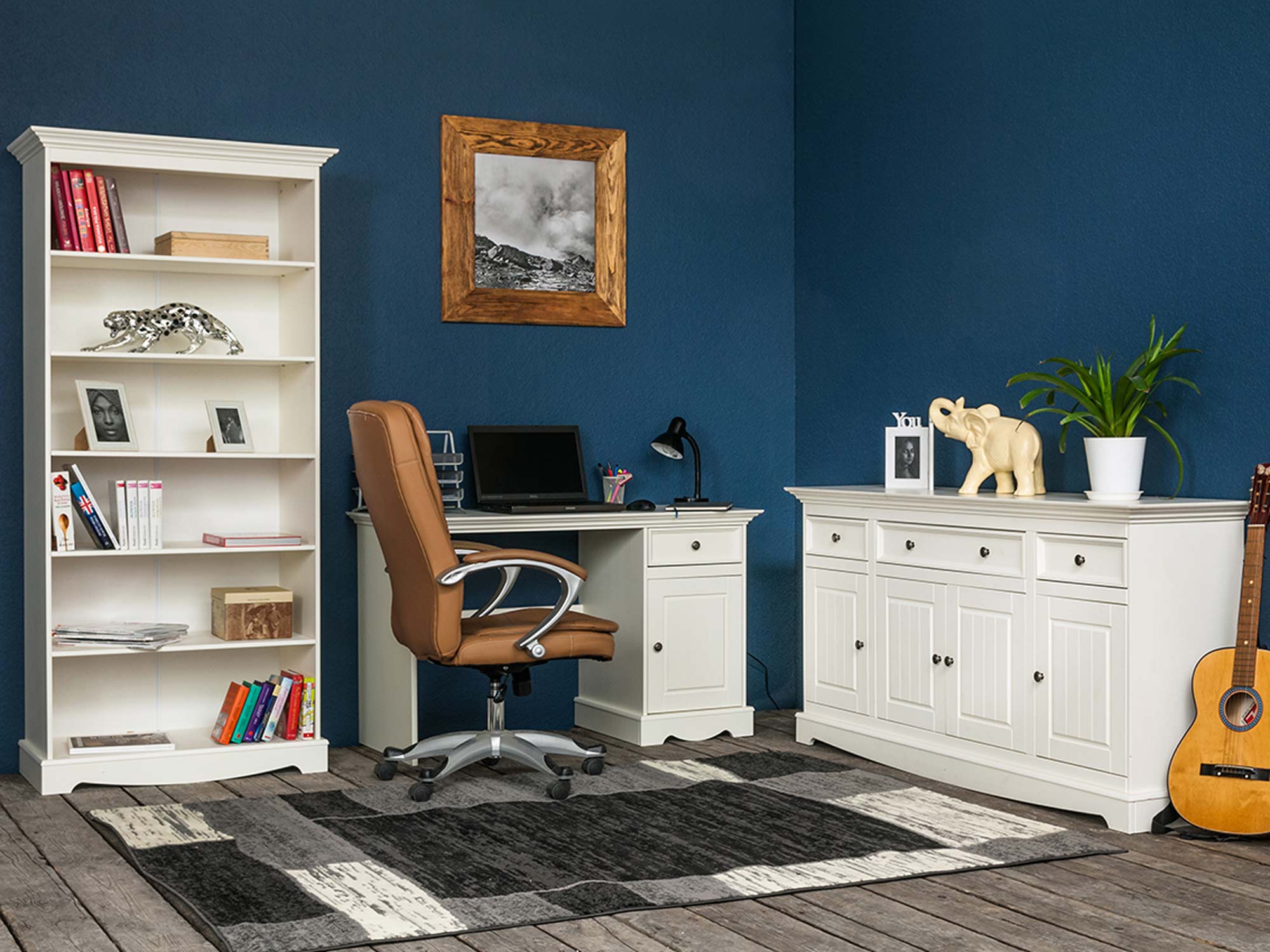 Solidna komoda z drewna litego biały meble do pokoju INGRID