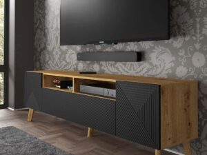 Miniaturka 3 - Duża szafka pod TV loftowa aranż IZMIR