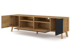 Miniaturka 1 - Duża szafka pod TV loftowa otwarta IZMIR