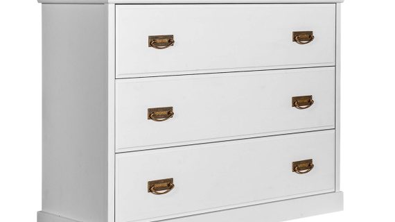 Miniaturka 2 - Sosnowa mała biała komoda biały ANADI