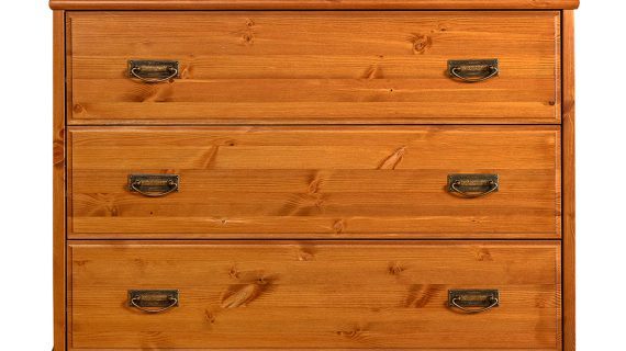 Miniaturka 1 - Sosnowa mała biała komoda sosna front ANADI