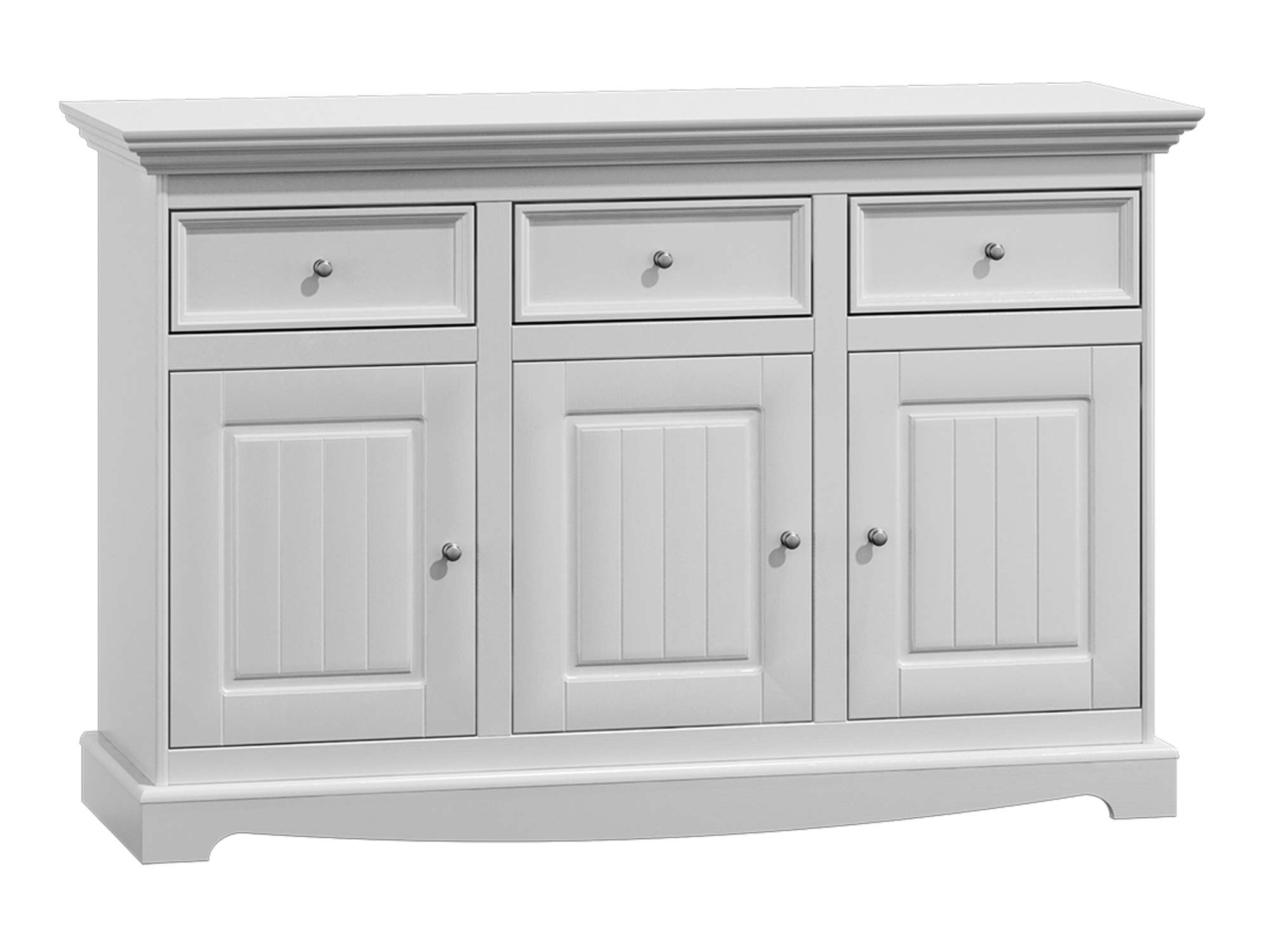 Biała klasyczna komoda drewniana jadalnia biała INGRID