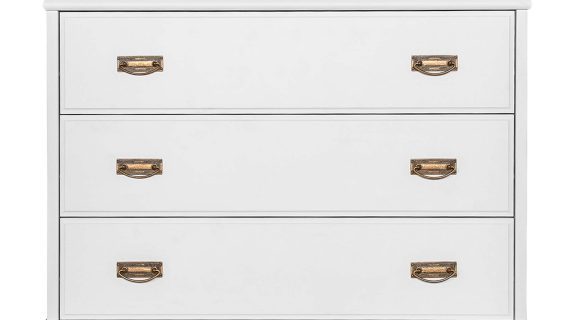 Miniaturka 3 - Sosnowa mała biała komoda biały front ANADI