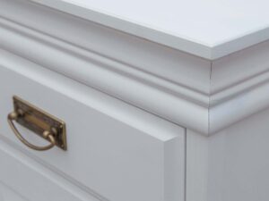 Miniaturka 13 - Biała komoda do klasycznego wnętrza biała zbliżenie ANADI