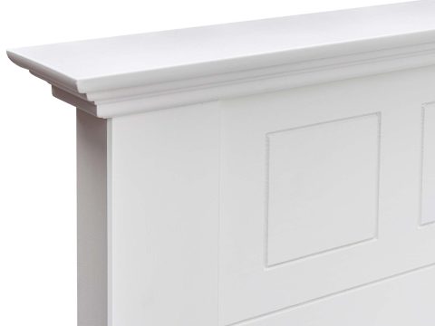 Białe drewniane łóżko dwuosobowe oparcie frezy INGRID Białe drewniane łóżko dwuosobowe oparcie frezy INGRID