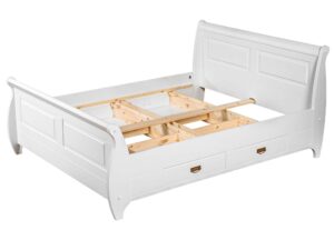 Miniatura 2 - Postel bílé dwuosobowe ve stylu klasickém bílé rám ANADI
