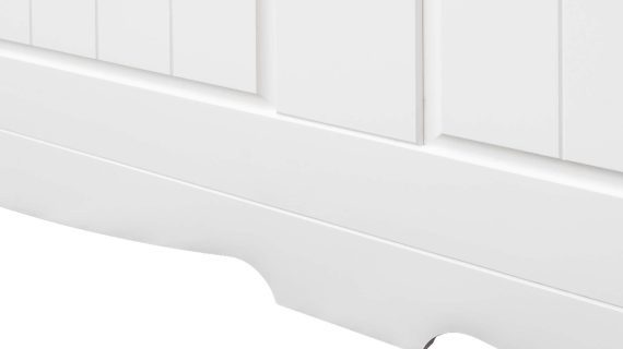 Miniaturka 4 - Białe drewniane łóżko dwuosobowe zbliżenie INGRID