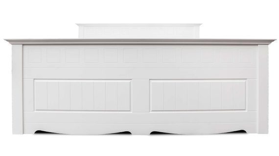 Miniaturka 2 - Białe drewniane łóżko dwuosobowe front INGRID