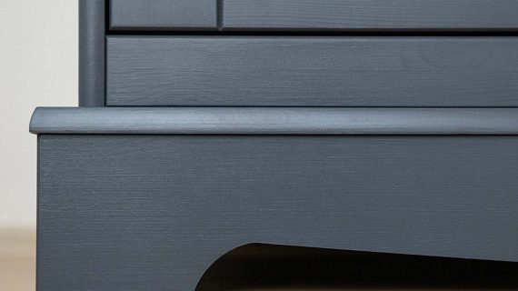 Miniaturka 14 - Duża biała szafka RTV vintage grafit podstawa INGRID