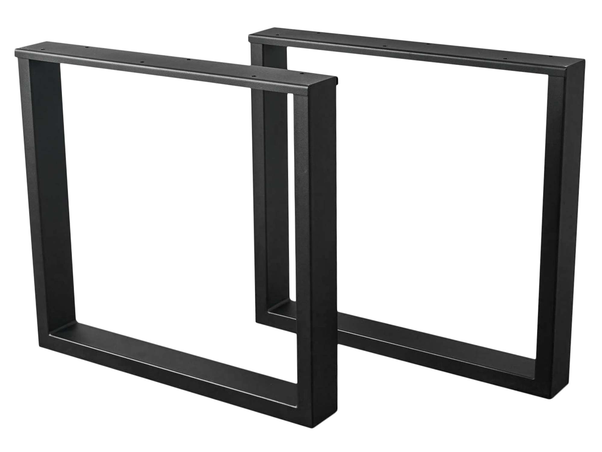 Konstrukcja X z czarnej stali do stołu prostokątnego